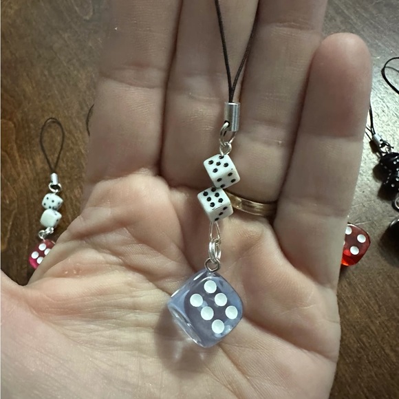 Unique Phone Charm,/ Dice Charm backpack / Dice Gift / Phone Charm Artisan - Picture 13 of 14